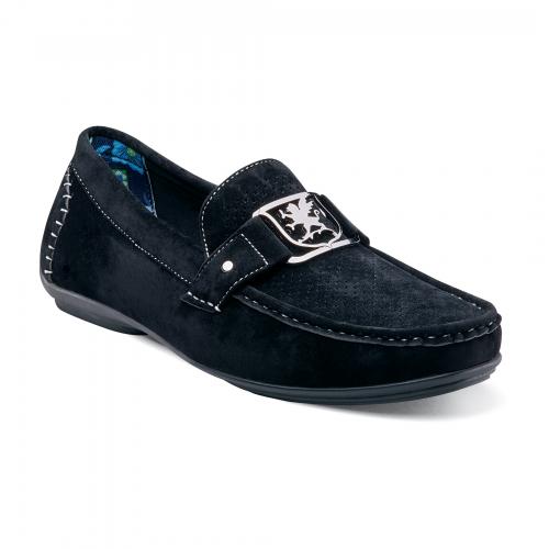 Stacy Adams Black Mesh Moc Toe Loafer Shoes 24959